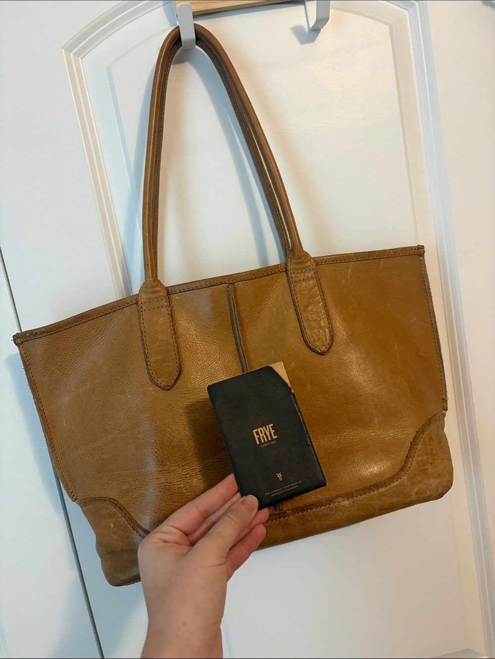 Frye Tan Leather Tote with Dual Shoulder Straps - Picture 2 of 4